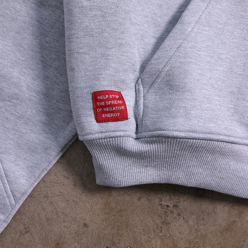 Drop Shoulder Zip Hoodie (Heather Gray)