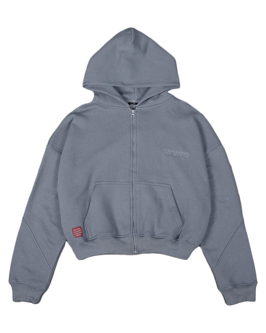 ⁠Drop Shoulder Zip Hoodie (Slate)