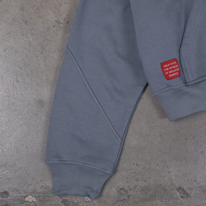 ⁠Drop Shoulder Zip Hoodie (Slate)