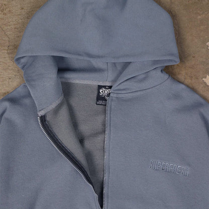 ⁠Drop Shoulder Zip Hoodie (Slate)