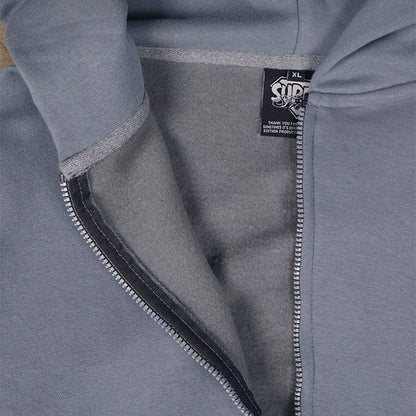 ⁠Drop Shoulder Zip Hoodie (Slate)