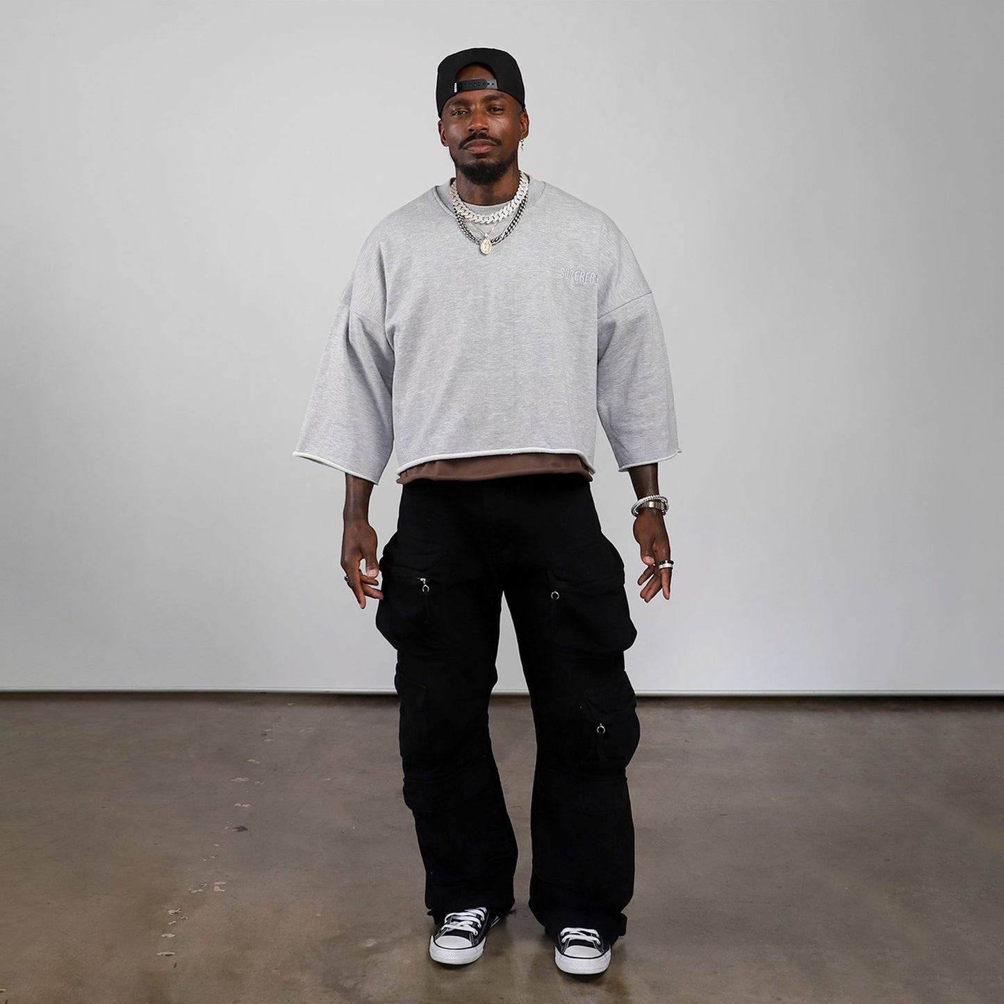 Short Sleeve Crewneck Sweatshirts (H-Grey)