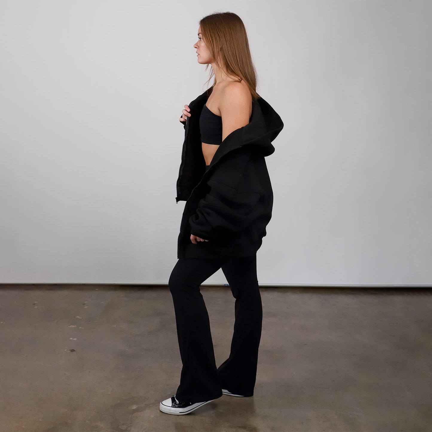 Short Sleeve Hoodies (Black)