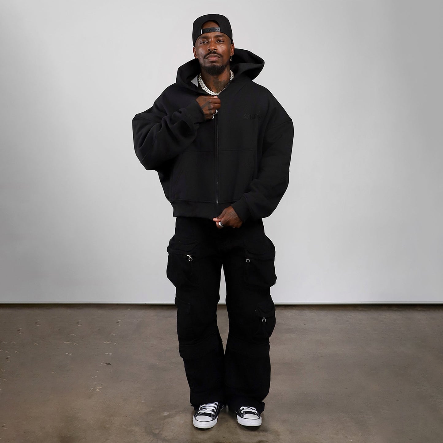 Short Sleeve Hoodies (Black)