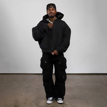 Short Sleeve Hoodies (Black)