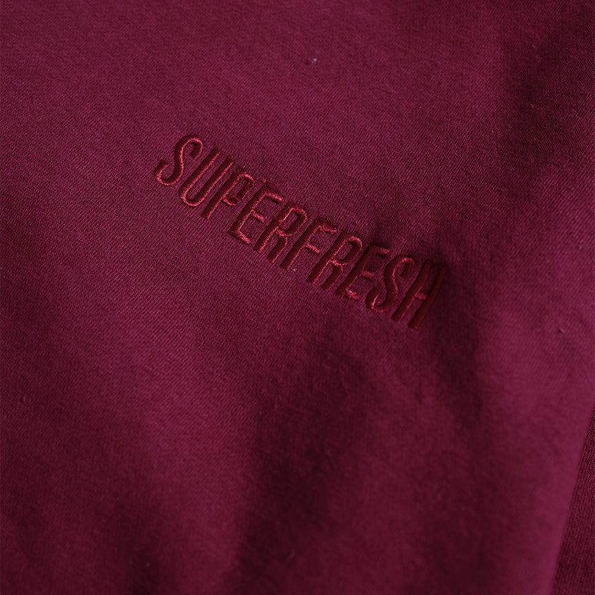 Drop Shoulder Zip Hoodie (Maroon)