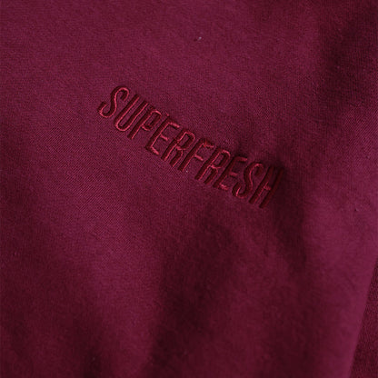 Drop Shoulder Zip Hoodie (Maroon)