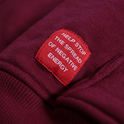 Drop Shoulder Zip Hoodie (Maroon)