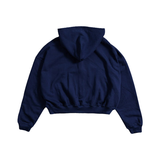 Drop Shoulder Zip Hoodie (Navy)