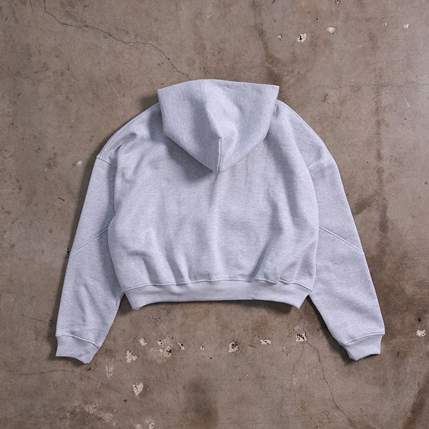 ⁠Drop Shoulder Zip Hoodie (Heather Gray)