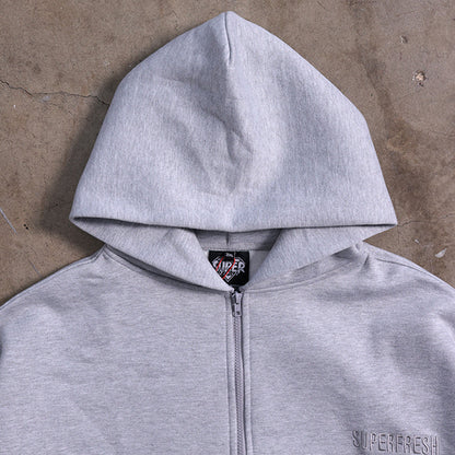 ⁠Drop Shoulder Zip Hoodie (Heather Gray)