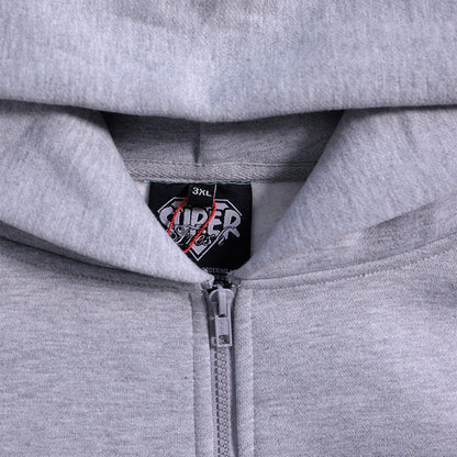⁠Drop Shoulder Zip Hoodie (Heather Gray)