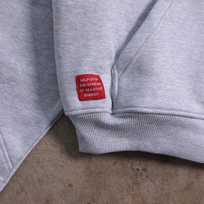 ⁠Drop Shoulder Zip Hoodie (Heather Gray)