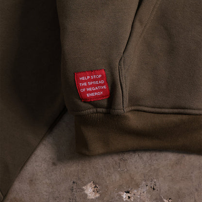 Drop Shoulder Zip Hoodie (Forest Green)