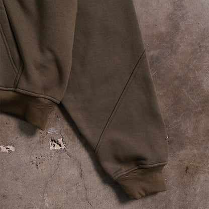 Drop Shoulder Zip Hoodie (Forest Green)